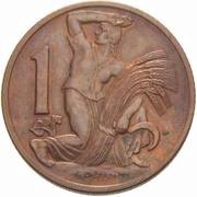 1 Koruna Trial Strike, Czechoslovakia, 1922 reverse image
