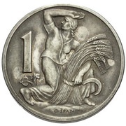 1 Koruna Trial Strike, Czechoslovakia, 1922 reverse image