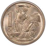 1 Koruna, Czechoslovakia, 1922-1938 reverse image