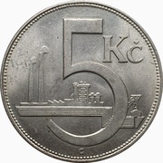 5 Korun, Czechoslovakia, 1925-1927 reverse image