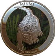 1 Dollar - Elizabeth II 4th Portrait - Dinosaur - Minmi, Australia, 2015 reverse image