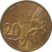 20 Haléřů, Czechoslovakia, 1947-1950 reverse image