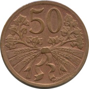 50 Haléřů reverse image