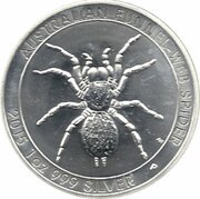 1 Dollar - Elizabeth II 4th Portrait - Australian Funnel-Web Spider, Australia, 2015 reverse image
