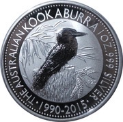 1 Dollar - Elizabeth II 4th Portrait - Australian Kookaburra, Australia, 2015 reverse image