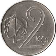 2 Koruny, Czechoslovakia, 1991-1992 reverse image