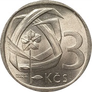 3 Koruny, Czechoslovakia, 1965-1969 reverse image
