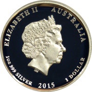 1 Dollar - Elizabeth II 4th Portrait - Great White Shark - Silver Proof - High Relief obverse image