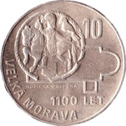 10 Korun Great Moravia, Czechoslovakia, 1966 reverse image