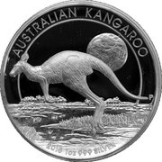 1 Dollar - Elizabeth II 4th Portrait - Kangaroo - Silver Proof - High Relief, Australia, 2015 reverse image