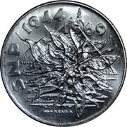25 Korun 1944 Slovak National Uprising, Czechoslovakia, 1969 reverse image