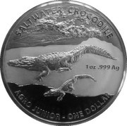 1 Dollar - Elizabeth II 4th Portrait - Saltwater Crocodile - Argo Junior, Australia, 2015 reverse image