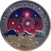 1 Dollar - Elizabeth II 4th Portrait - Sydney New Year's Eve, Australia, 2015 reverse image