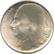 100 Korun Václav Hollar, Czechoslovakia, 1977 reverse image