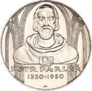 100 Korun Petr Parléř, Czechoslovakia, 1980 reverse image