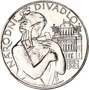 500 Korun National Theatre in Prague, Czechoslovakia, 1983 reverse image