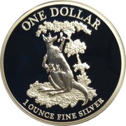 1 Dollar - Elizabeth II 4th Portrait - Silver Kangaroo, Australia, 2015 reverse image