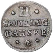 2 Skilling Dansk - Christian V reverse image