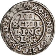 3 Skilling Lybsk - Christian IV reverse image