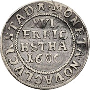 1⁄16 Thaler - Christian V, Denmark, 1680 reverse image