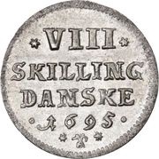 8 Skilling Dansk - Christian V, Denmark, 1694-1697 reverse image