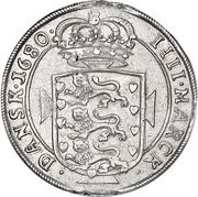 4 Mark Dansk - Christian V Type I, Denmark, 1671-1682 reverse image