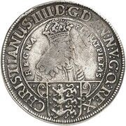 2 Speciedaler - Christian IV King bust; type 2 obverse image