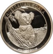 1 Dollar - Elizabeth II 4th Portrait - Koala - Silver Proof - High Relief, Australia, 2015 reverse image