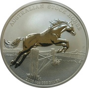 1 Dollar - Elizabeth II 4th Portrait - The Australian Stock Horse - Silver Bullion Coin, Australia, 2015 reverse image