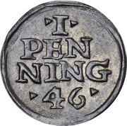 1 Penning - Christian III Copenhagen mint reverse image