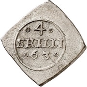 4 Skilling - Frederik II Seven-Years War coinage, Denmark, 1563 reverse image