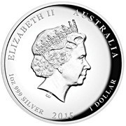 1 Dollar - Elizabeth II 4th Portrait - Year of the Goat - Silver Proof - High Relief obverse image