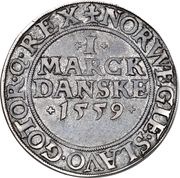 1 Mark Dansk - Frederik II Copenhagen mint, Denmark, 1559 reverse image