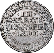 3 Mark Dansk - Frederik II Copenhagen mint, Denmark, 1563 reverse image