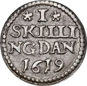 1 Skilling Dansk - Christian IV, Denmark, 1619 reverse image