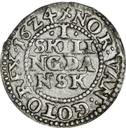1 Skilling Dansk - Christian IV, Denmark, 1624 reverse image