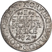 1 Skilling Dansk - Frederik II Frederiksborg mint reverse image