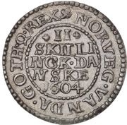 2 Skilling Dansk - Christian IV Year under value, Denmark, 1603-1613 reverse image