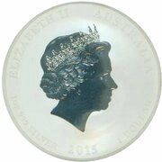 1 Dollar - Elizabeth II 4th Portrait - Year of the Goat; Gilded obverse image