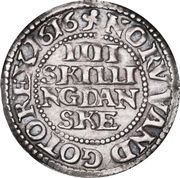 4 Skilling Dansk - Christian IV Oval shield, Denmark, 1616-1619 reverse image
