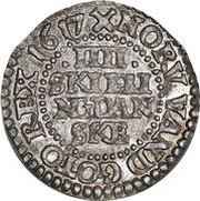 4 Skilling Dansk - Christian IV Flat topped shield, Denmark, 1616-1619 reverse image