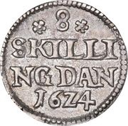8 Skilling Dansk - Christian IV, Denmark, 1624-1625 reverse image