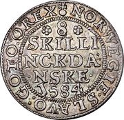 8 Skilling Dansk - Frederik II Frederiksborg mint reverse image