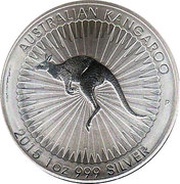 1 Dollar - Elizabeth II 4th Portrait - Australian Kangaroo - Bullion Coin, Australia, 2015 reverse image
