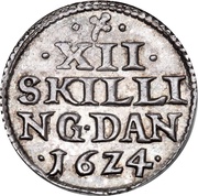12 Skilling Dansk - Christian IV, Denmark, 1624-1625 reverse image