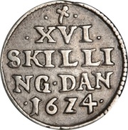 16 Skilling Dansk - Christian IV, Denmark, 1624-1625 reverse image