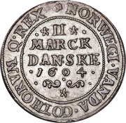 2 Mark Dansk - Christian IV, Denmark, 1604 reverse image