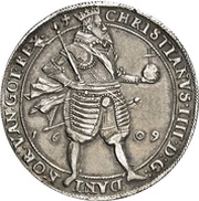 1 Speciedaler - Christian IV Copenhagen mint; round danish arms obverse image