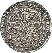 1 Speciedaler - Christian IV Copenhagen mint; round danish arms, Denmark, 1608-1609 reverse image