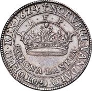 2 "Dicke" Krone - Christian IV closed crown, Denmark, 1624 reverse image